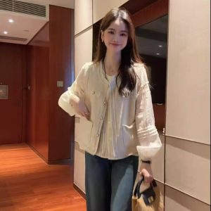 Women's 3-Piece Shirt Vest and Pants Set with Lace Trim