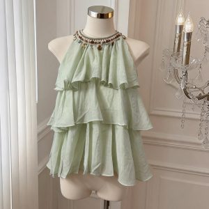Women's Sleeveless Bohemian Vacation Top Cotton Linen Blend
