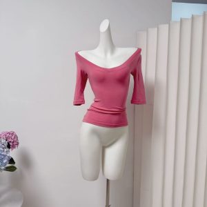 Sweet Pie Mid-Sleeve Slim Knit Top for Women