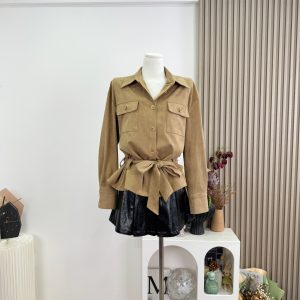 Cher Qiaoman Manhattan Weekend Suede Jacket Women Autumn Retro Chic Short Casual Jacket Top